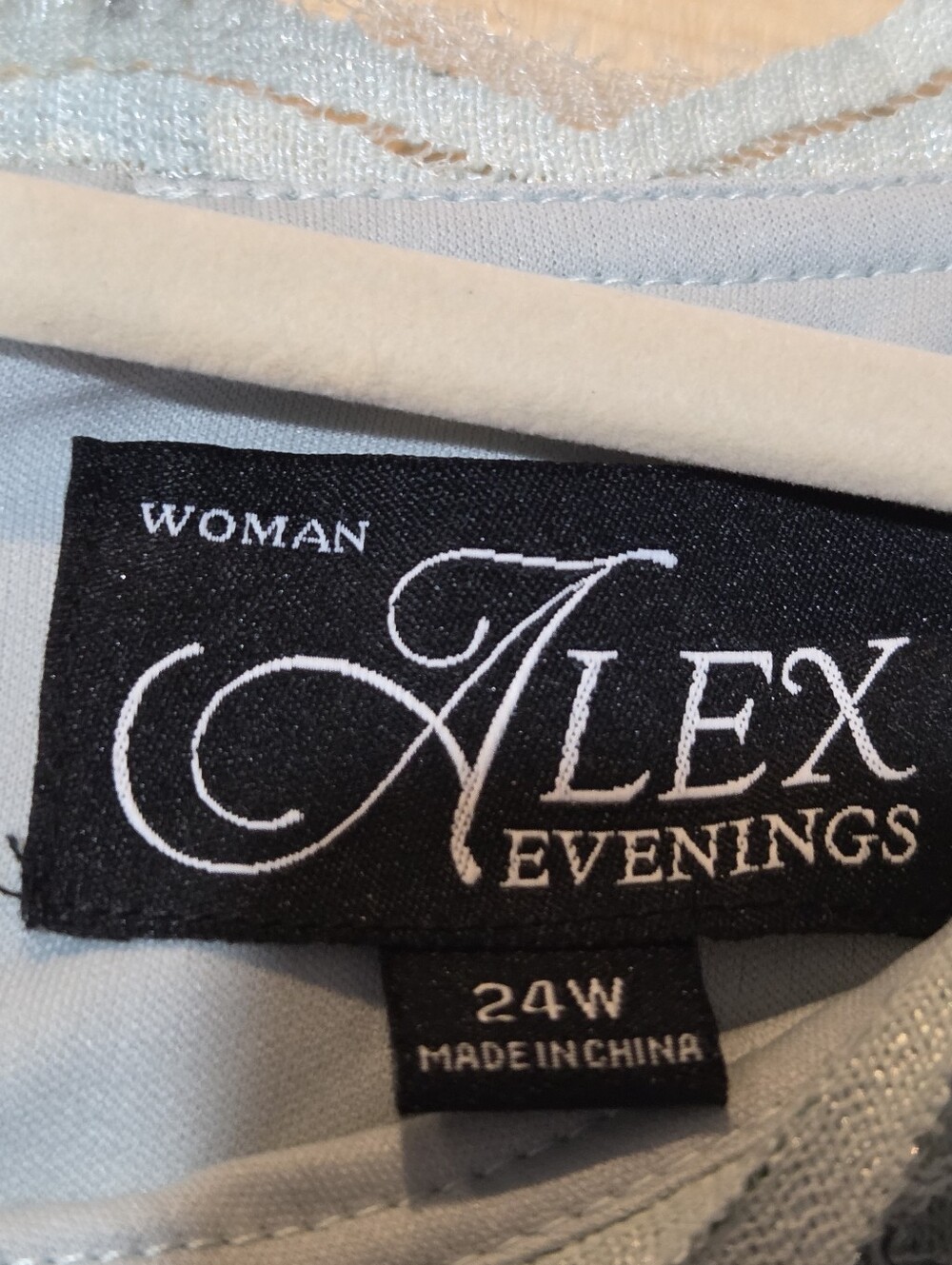 Alex Evenings Women’s Lace Tea Length A-Line Fresh Mint Dress Plus Size 24W NWT - Picture 4 of 7